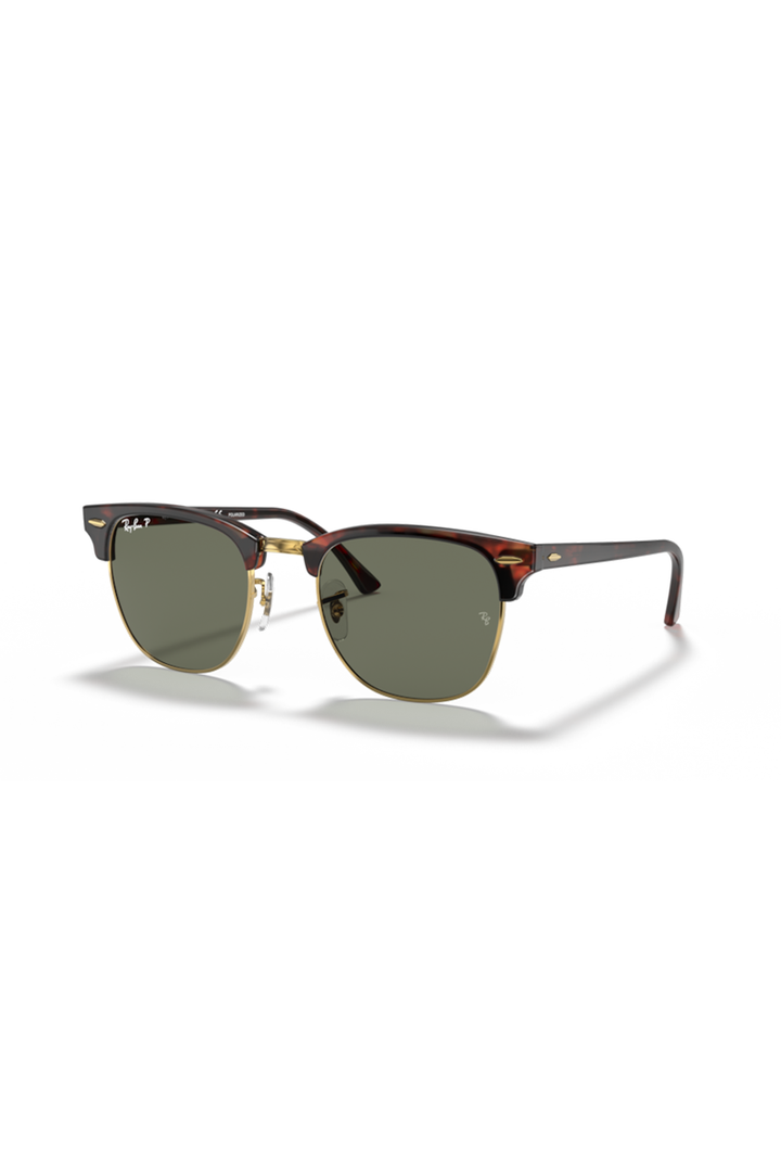 Ray Ban - Clubmaster Classic in Red Havana with Green Externally Treated Polarized Lenses - 0RB3016990/5851