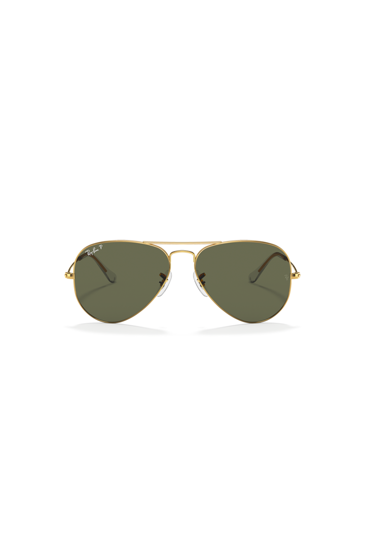 Ray Ban - Aviator Large Metal in Arista Frames with Green Polarized Lenses - 0RB3025001/5858