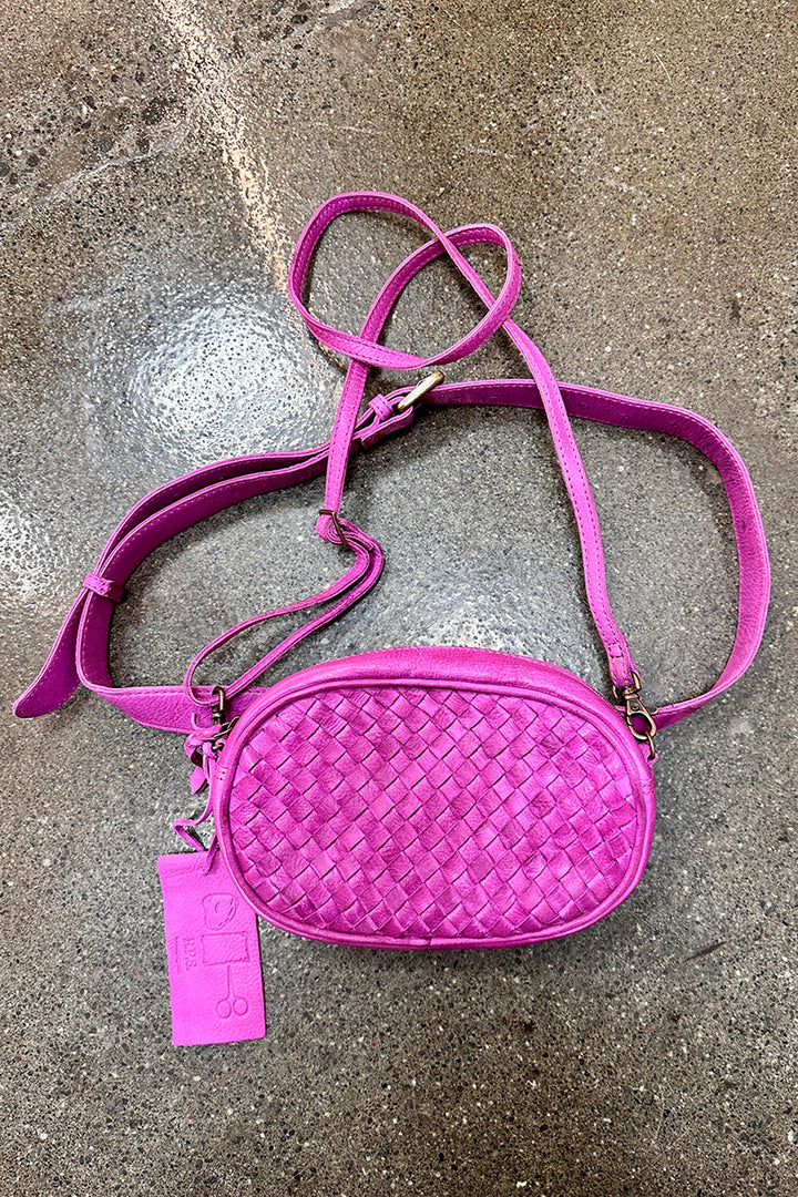 Rock Paper Scissors - "HIP" Woven Belt Crossbody in Rose