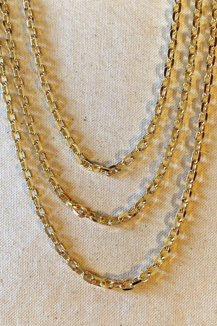 GoldFi - Gorgeous 18k Gold Filled Diamond Cut Anchor Chain Necklace