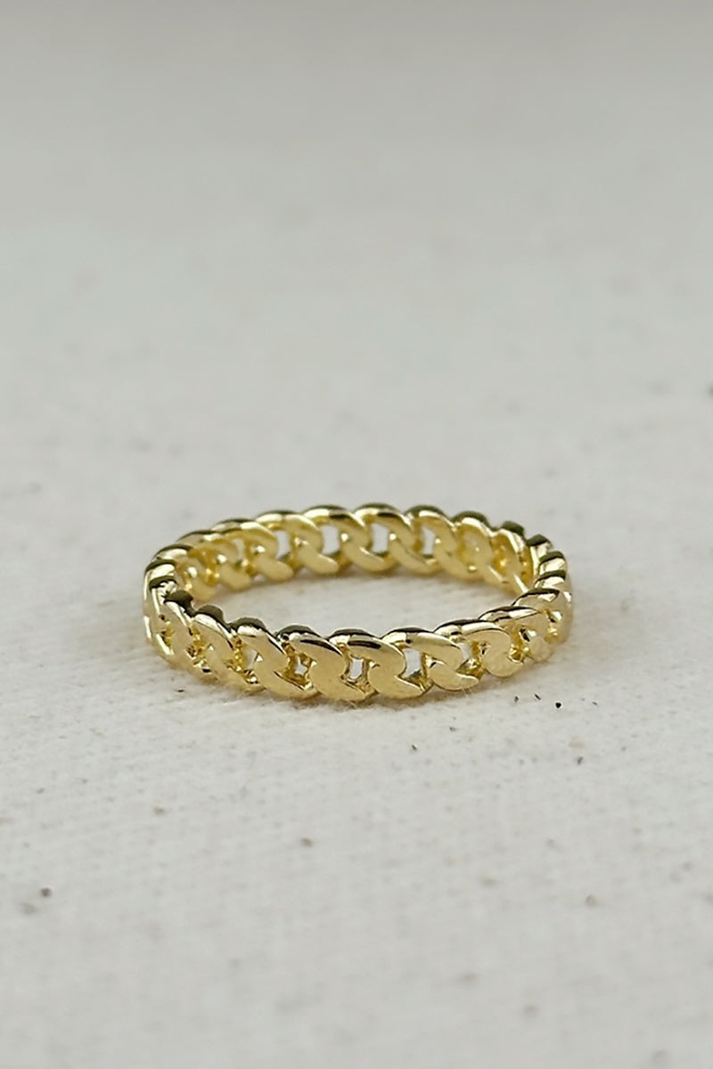 GoldFi - Cuban Chain Ring in Gold - 2.5mm - Size 6.5