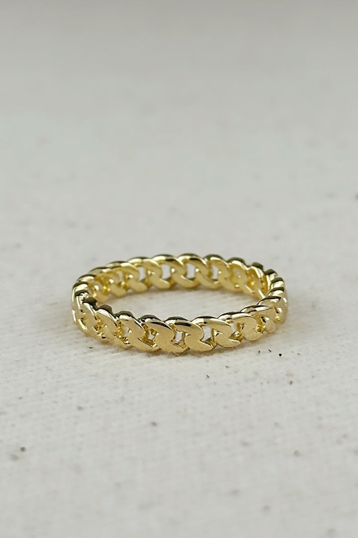 GoldFi - Cuban Chain Ring in Gold - 2.5mm - Size 6.5