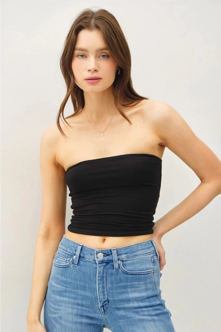 Be Cool - Basic Bandeau Top in Black