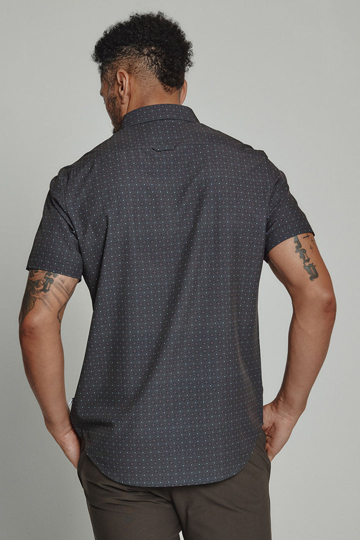 7DIAMONDS - Prescott Short Sleeve Shirt in Charcoal