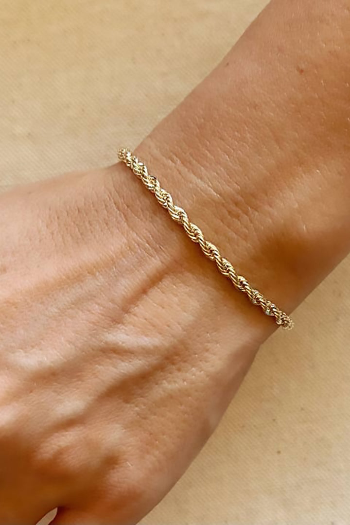 GoldFi - 4mm Rope Bracelet in Gold - 7in