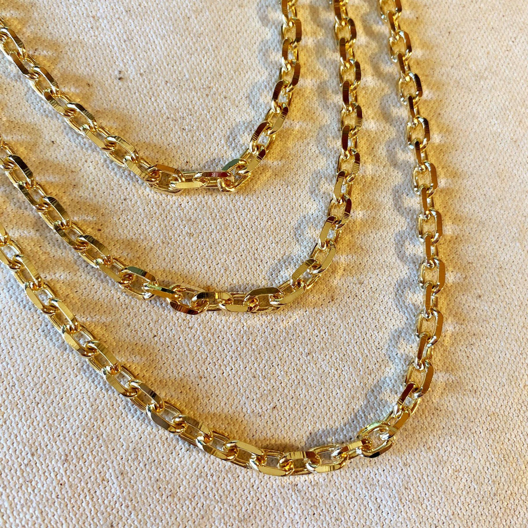 GoldFi - Gorgeous 18k Gold Filled Diamond Cut Anchor Chain Necklace