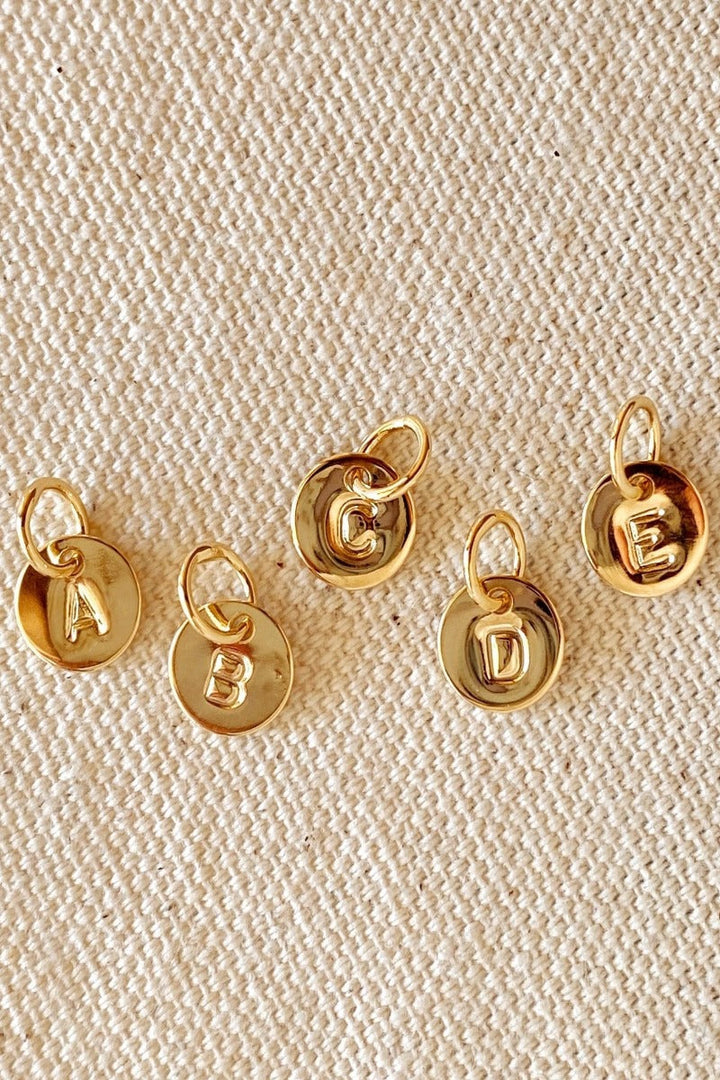 GoldFi - Stamped Tiny Initial Letter Charm in 18k Gold Fill - T