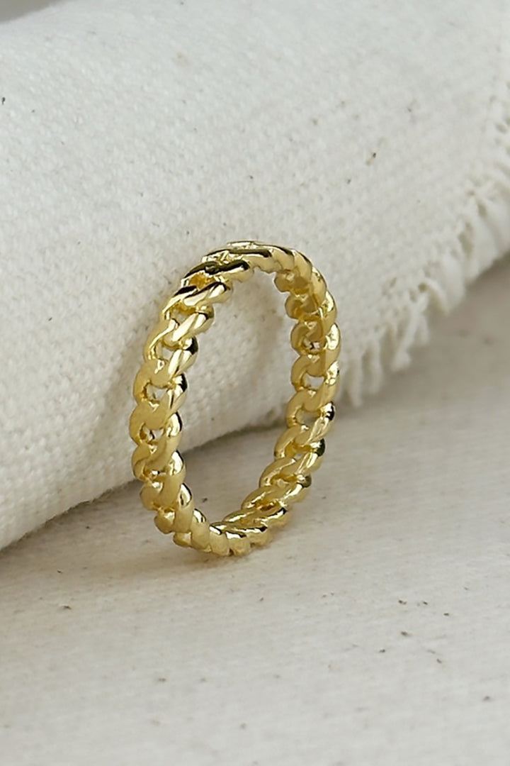 GoldFi - Cuban Chain Ring in Gold - 2.5mm - Size 6.5