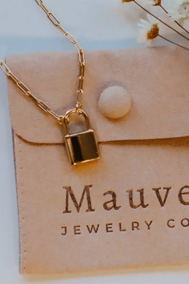 Mauve Jewelry Co. - Newport Lock Necklace in Gold