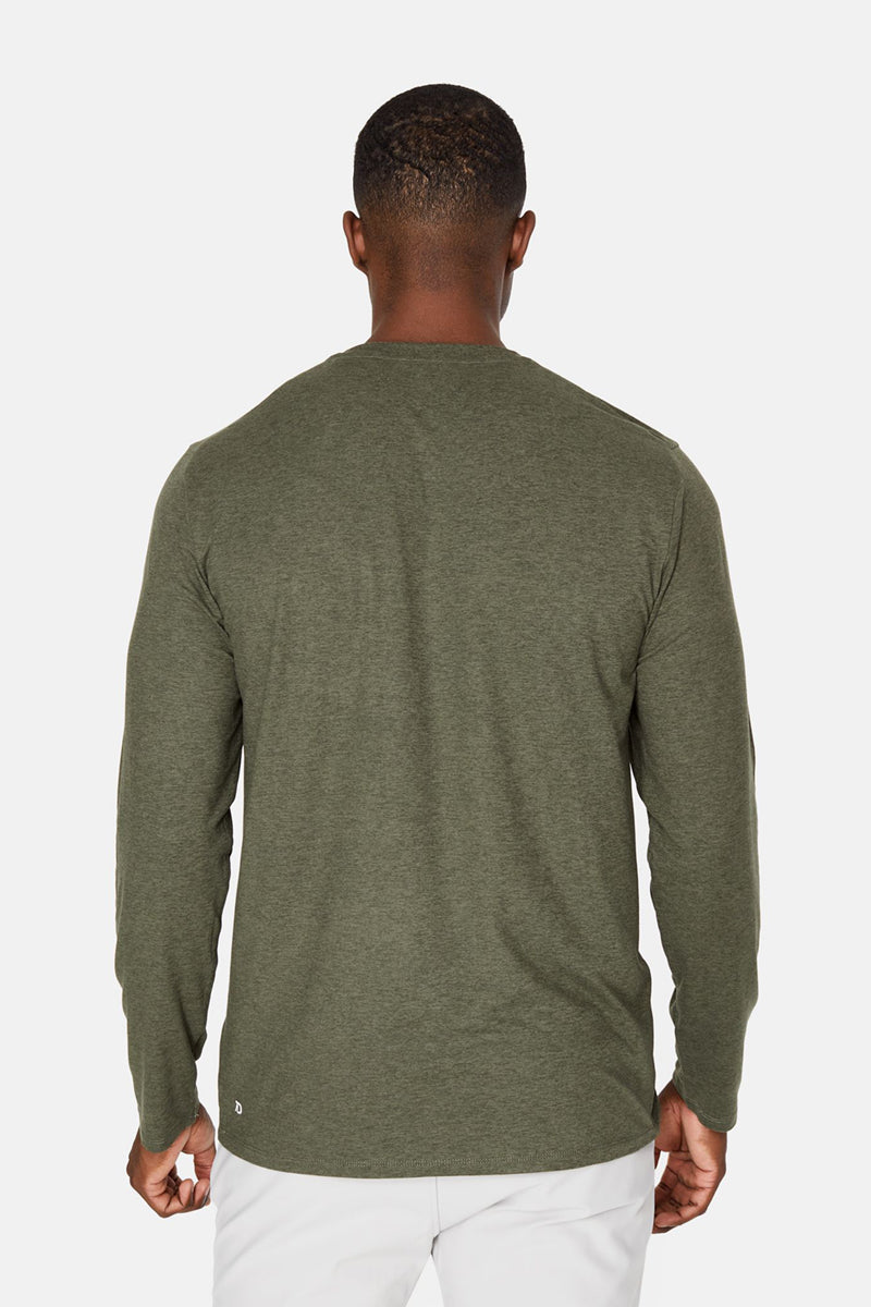 7DIAMONDS - Core™ Long Sleeve Henley in Olive