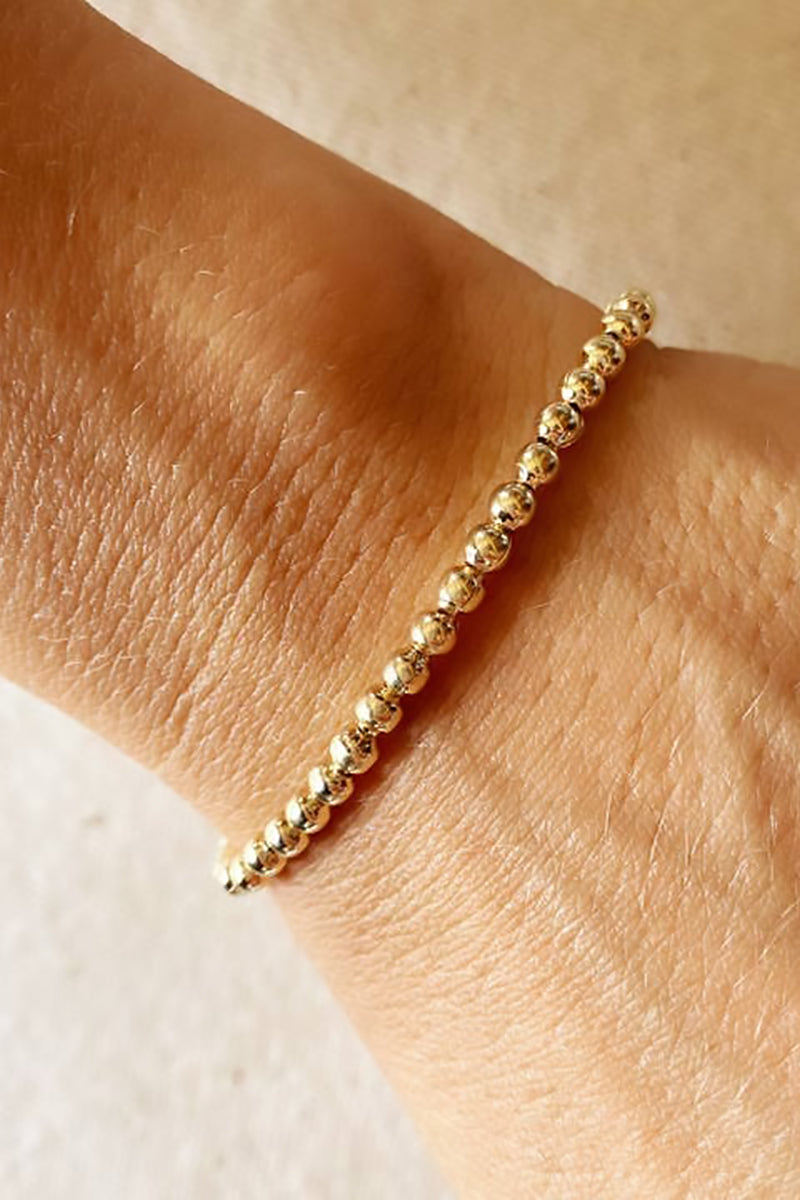 GoldFi - 3.5 mm Beaded Bracelet in Gold - 7in