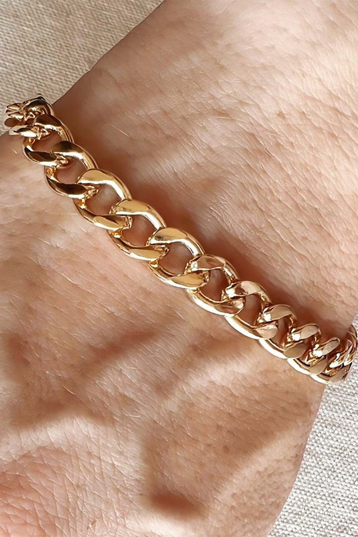 GoldFi - Unisex Chunky Cuban Bracelet in Gold - 9.25in