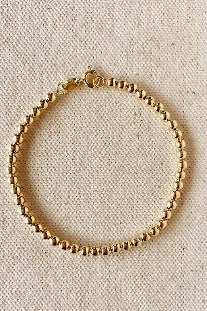 GoldFi - 3.5 mm Beaded Bracelet in Gold - 7in