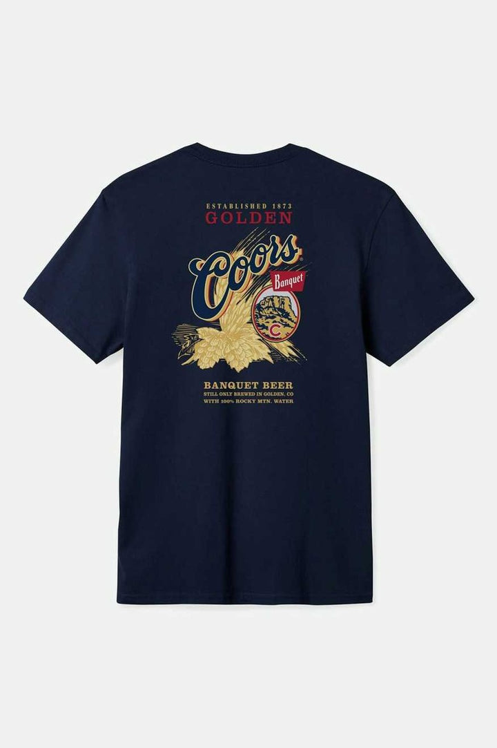 Brixton - COORS Start You Legacy Hops T-Shirt in Navy