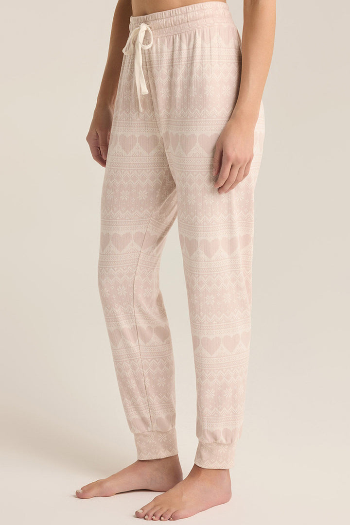 Z Supply - Fairisle Heart Jogger in Crystal Grey