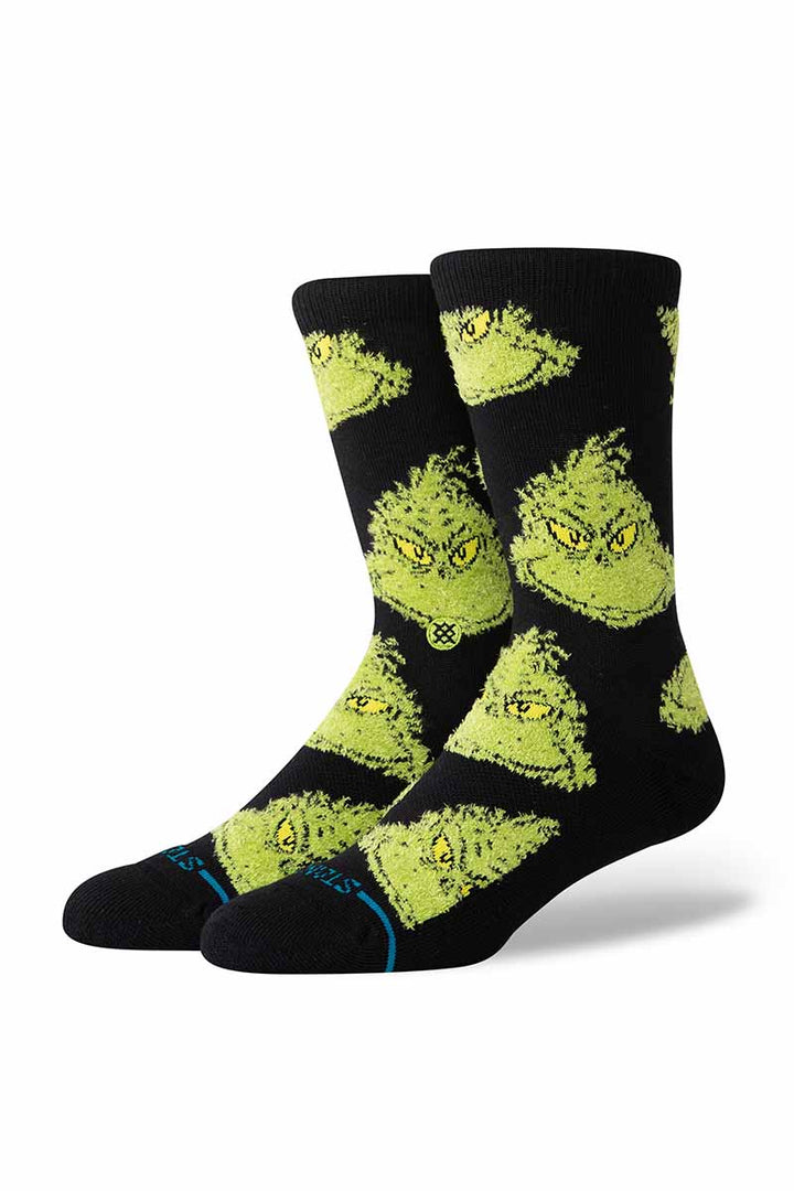 Stance - The Grinch X Stance Crew Socks in Mean One - Black