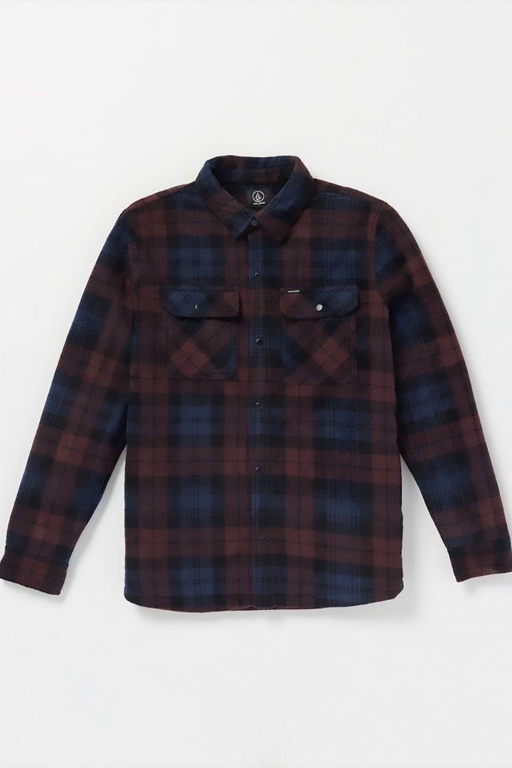 Volcom - Bowered Fleece Long Sleeve Shirt in Merlot