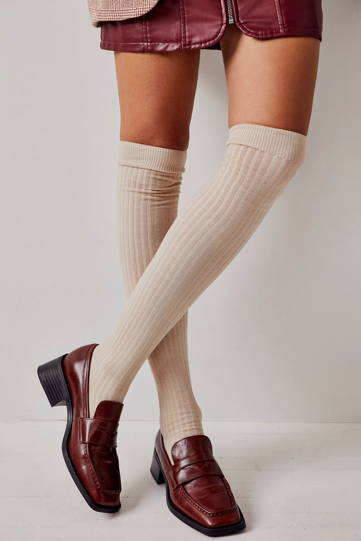 Free People - Viola Over The Knee Socks in Oatmeal