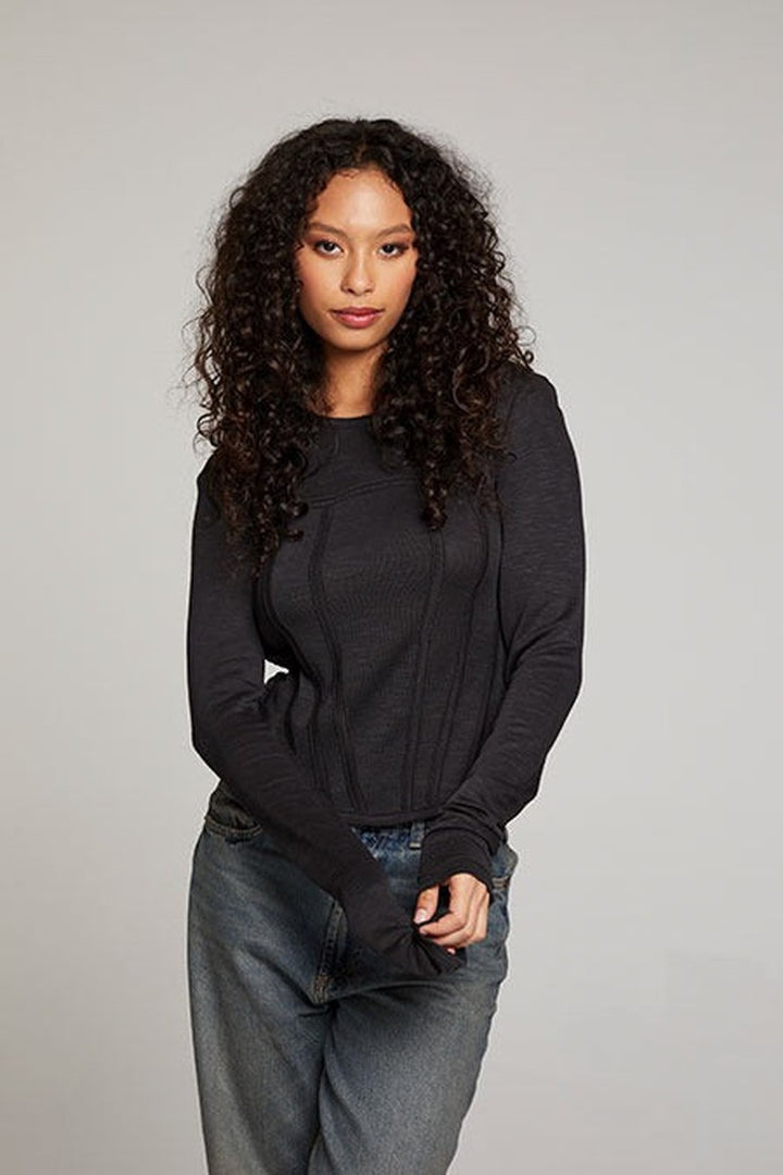 Chaser - Bayside Long Sleeve in Licorice