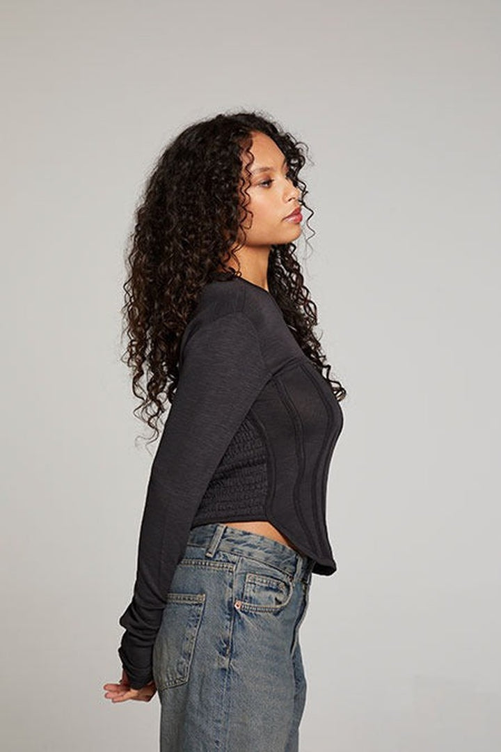 Chaser - Bayside Long Sleeve in Licorice