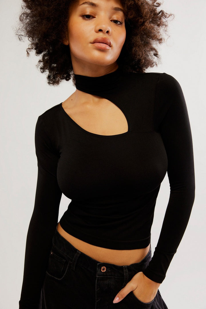 Free People - Cut It Out Seamless Long Sleeve in Black