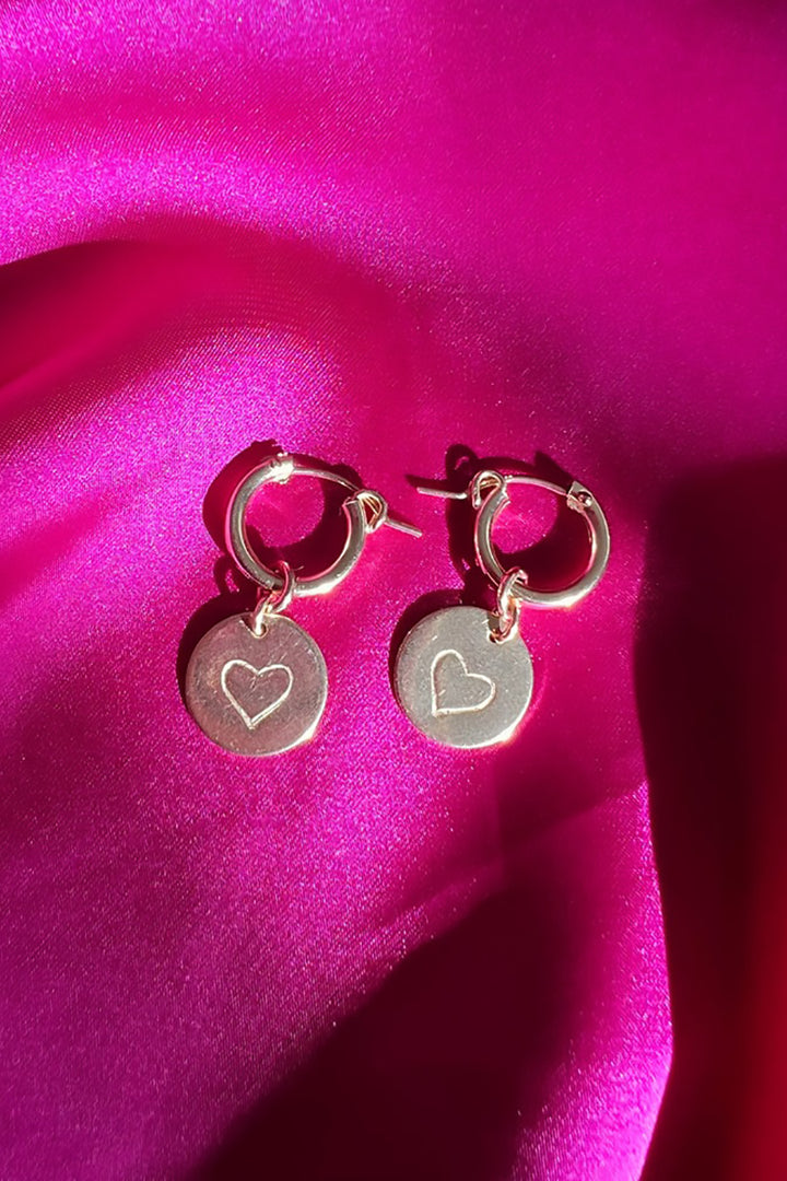 In Situ Jewelry - Heart Hoop Earrings in Gold