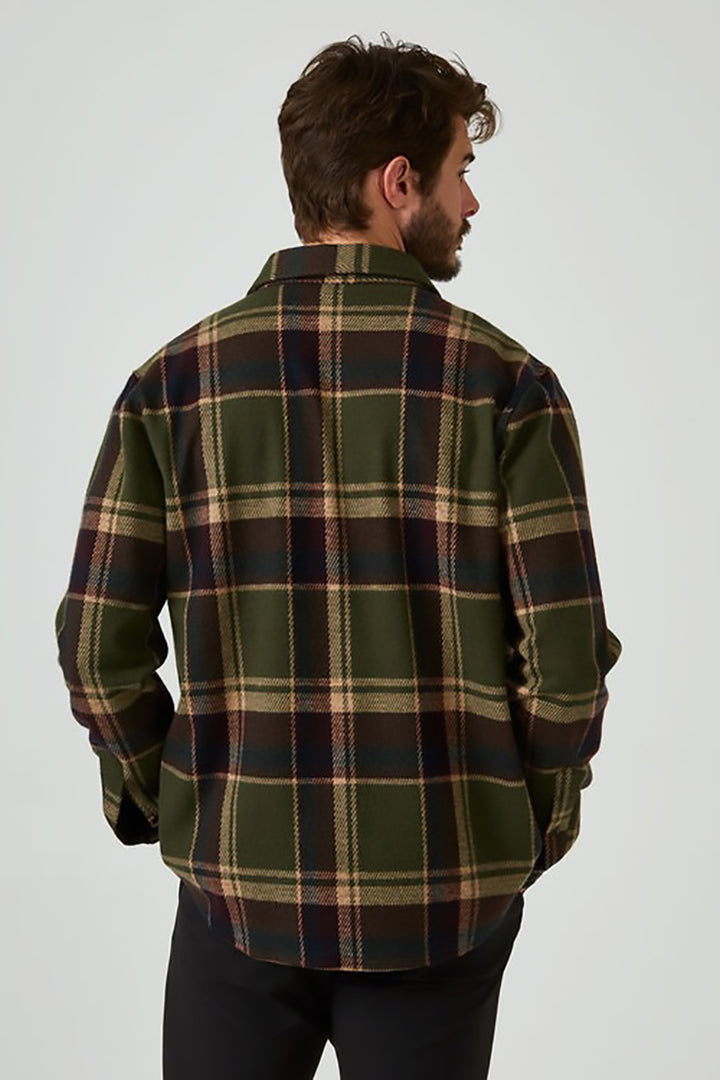 7DIAMONDS - Generation™ Plaid Shirt in Olive