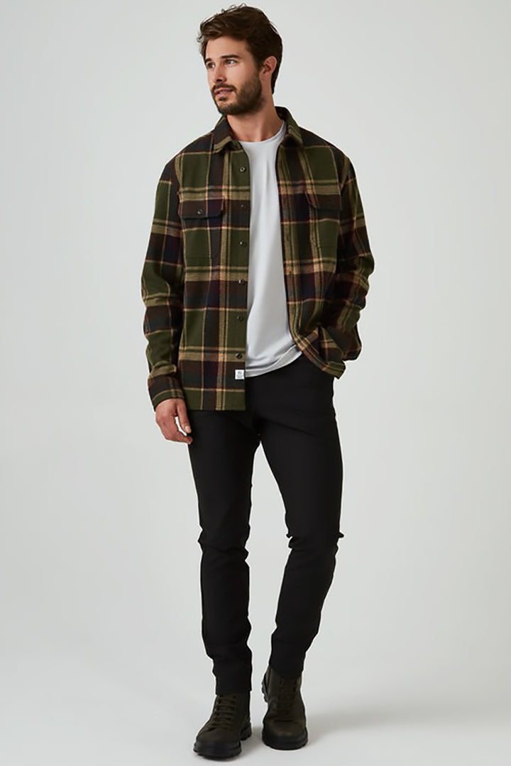 7DIAMONDS - Generation™ Plaid Shirt in Olive