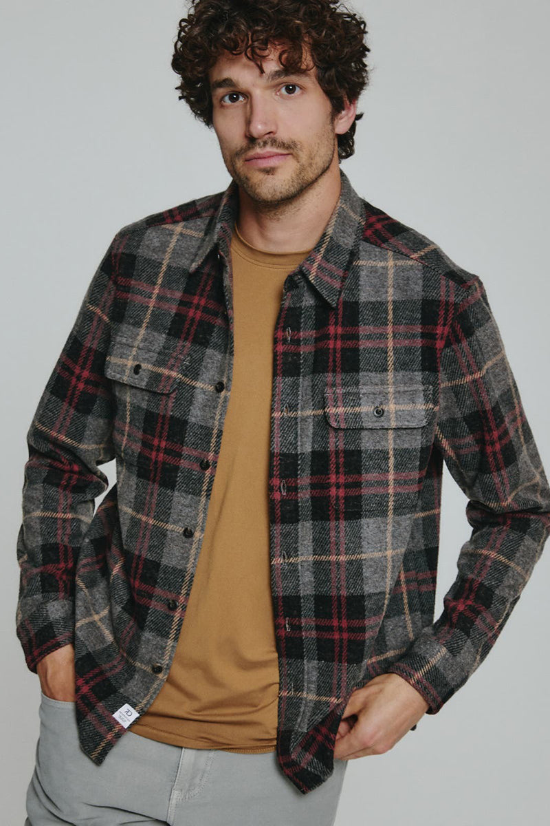 7DIAMONDS - Generation™ Plaid Shirt in Charcoal