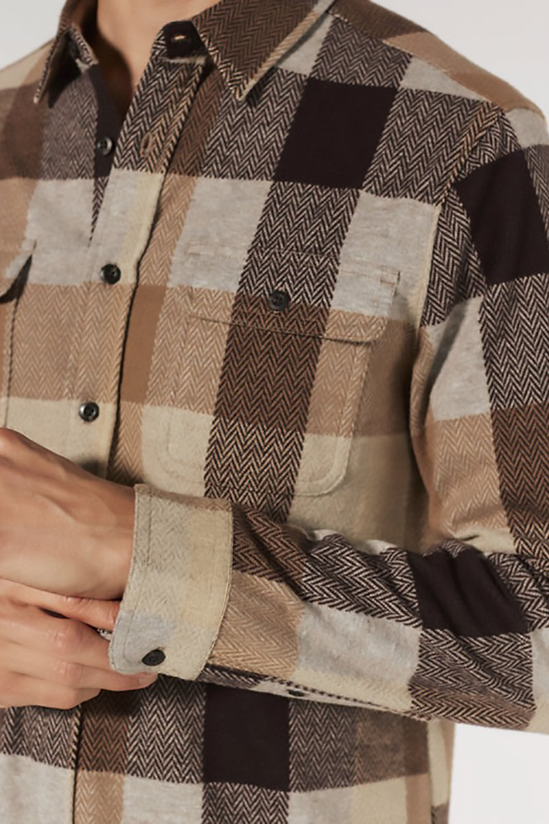 7DIAMONDS - Generation™ Plaid Shirt in Beige