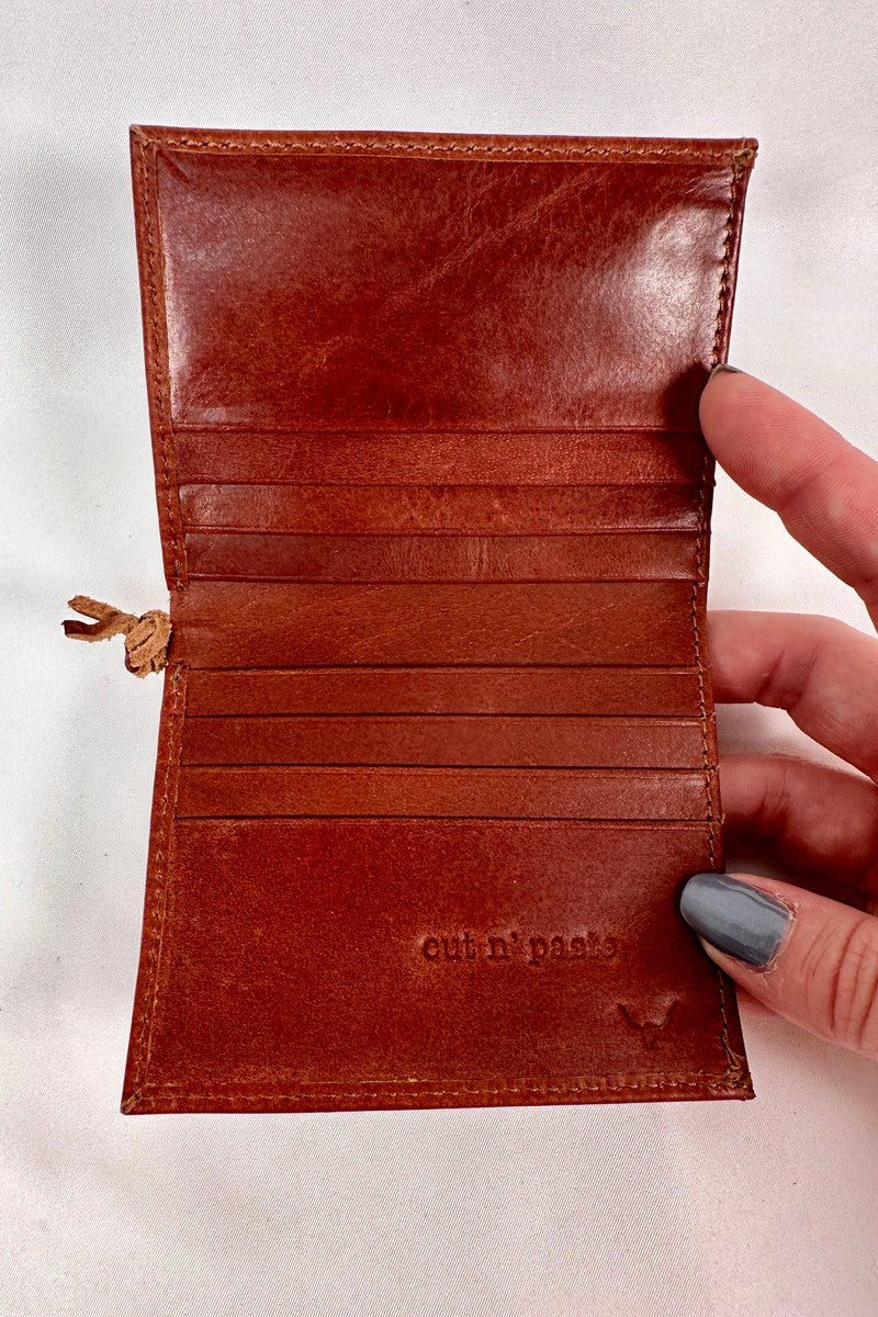 Cut n' Paste - "Hawk" Slim Card Wallet in Cognac