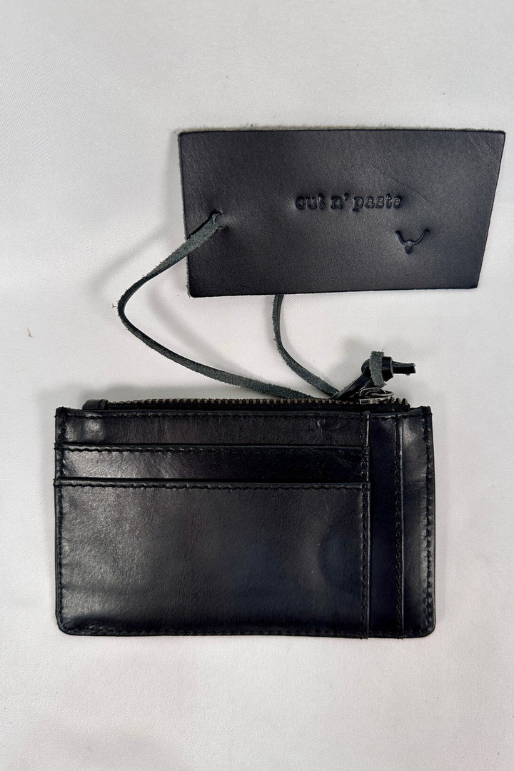 Cut n' Paste - "Roam" Card Holder with Zip Pocket in Black