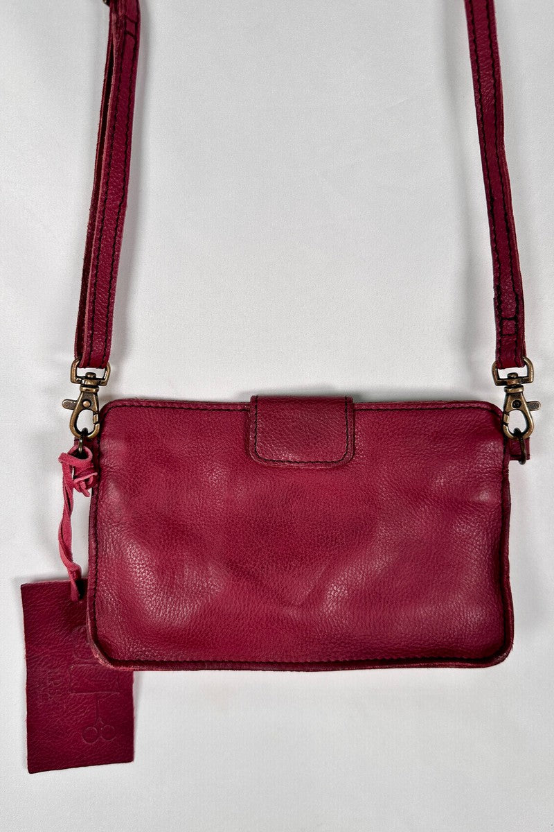 Rock Paper Scissors - "X" Cross Body / Belt Phone Case in Burgundy