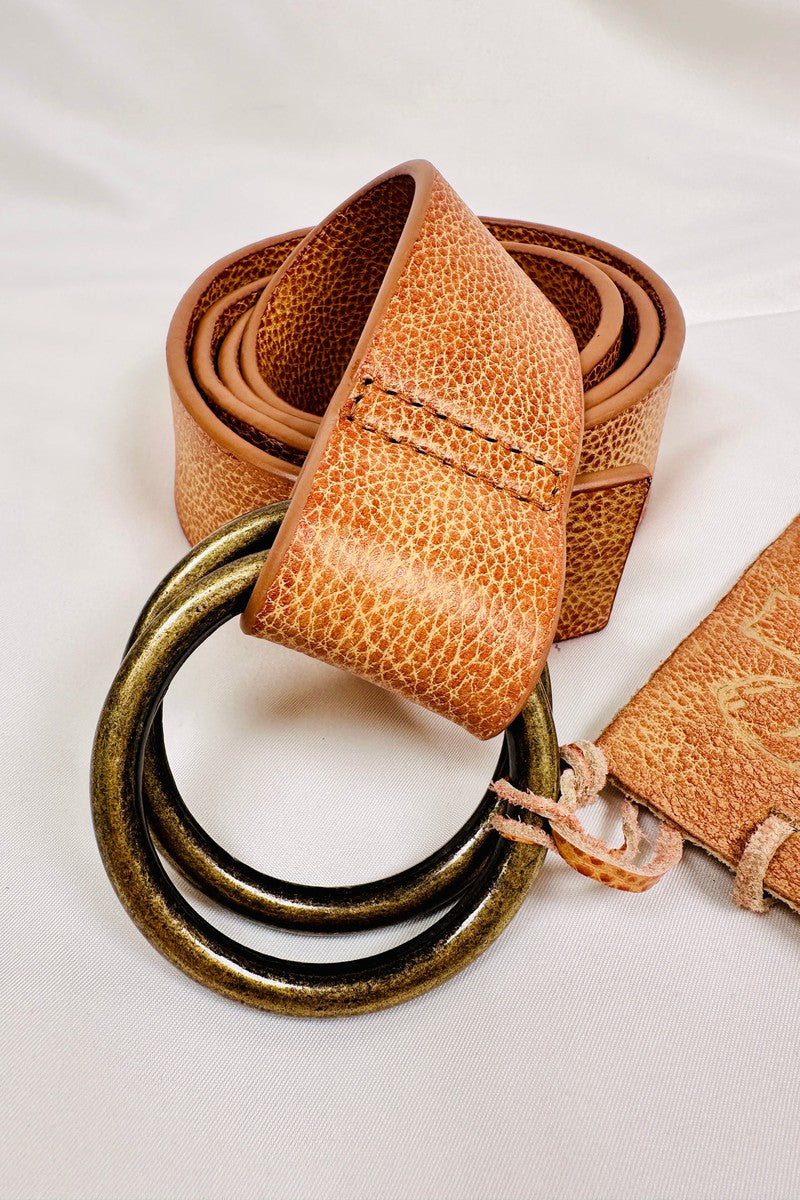 Cut n' Paste - Strap Plain Wrap Belt in Cognac