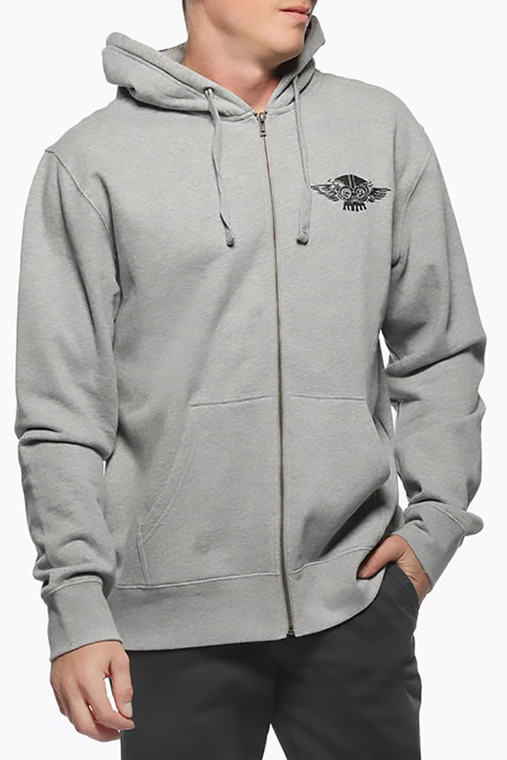 FASTHOUSE - Love Of It Hooded Zip-Up Fleece in Heather Grey