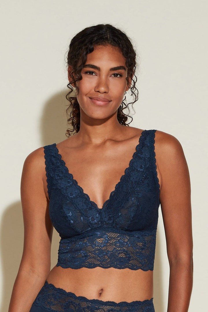 Cosabella - Never Say Never Plungie Longline Bralette in Navy Blue