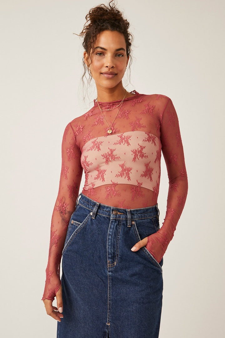 Free People - Lady Lux Layering Top in Vanetian Red