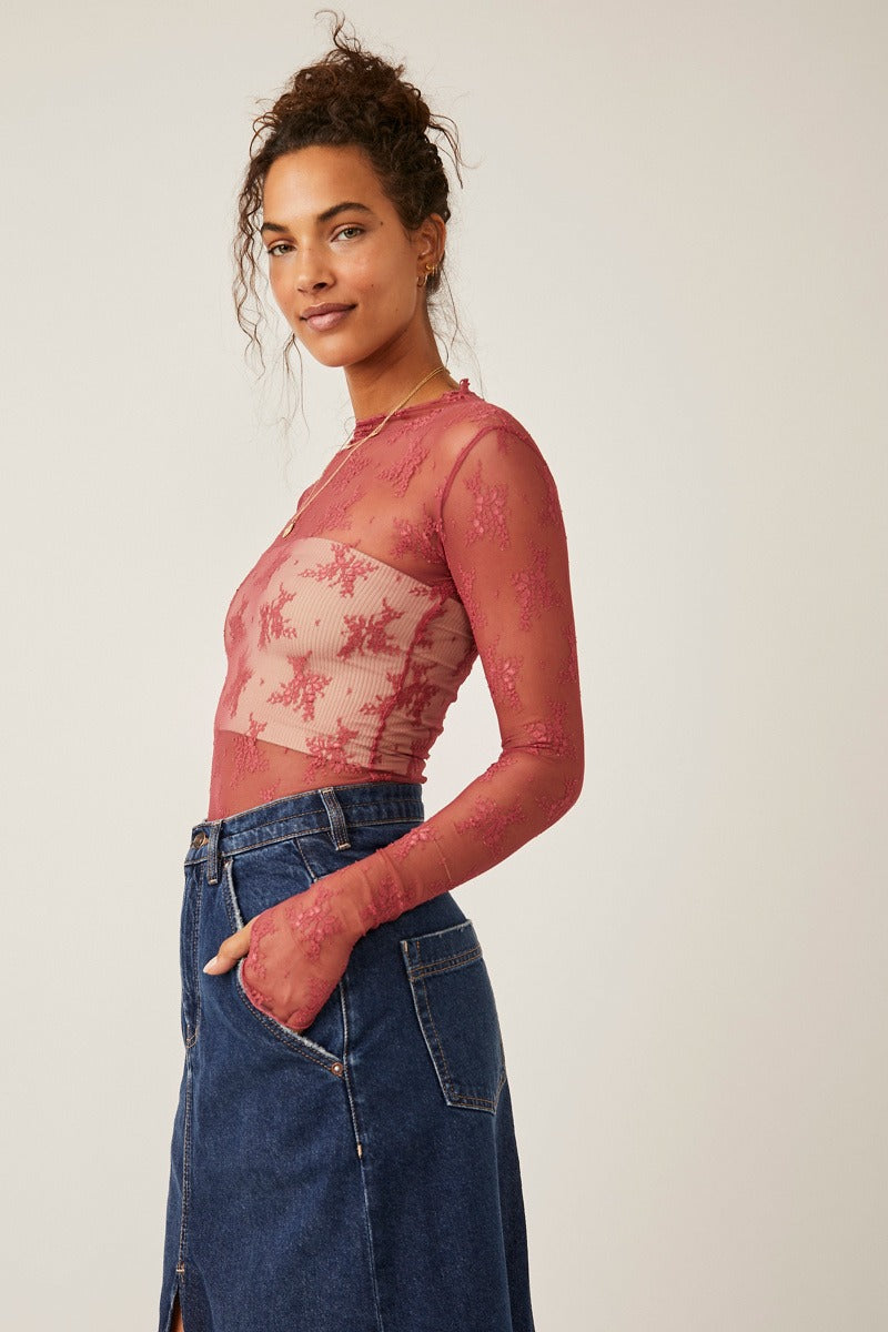 Free People - Lady Lux Layering Top in Vanetian Red