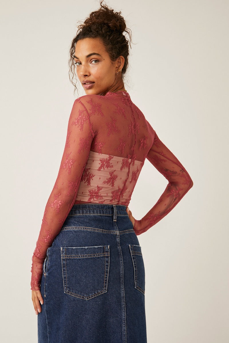 Free People - Lady Lux Layering Top in Vanetian Red