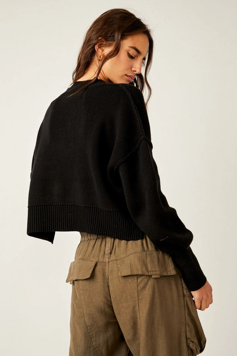 Free People - Easy Street Crop Pullover in Black