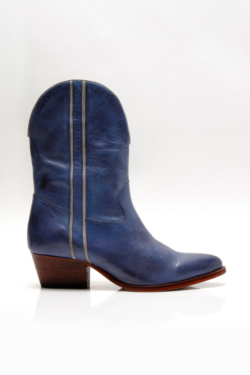 Free People - Borderline Western Boots in Denim