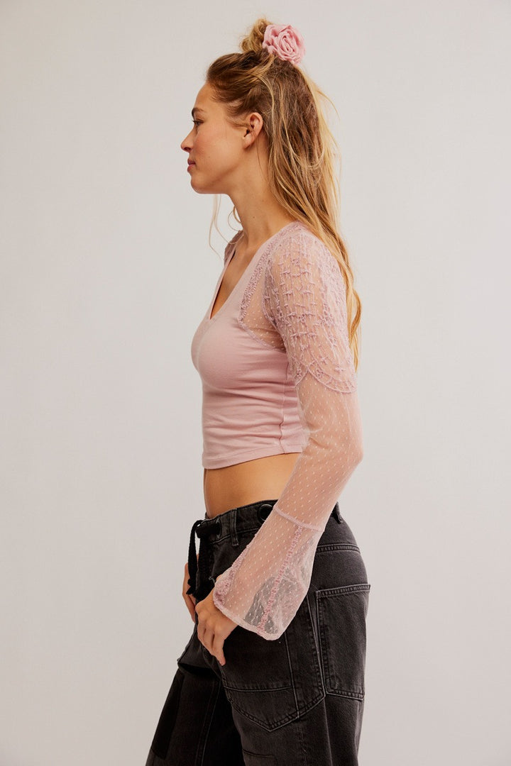 Free People - Who's That Girl Long-Sleeve in Pale Mauve