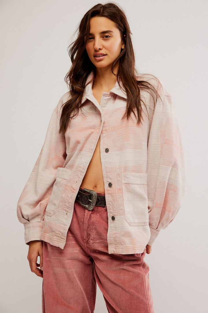 Free People - Keep It Cozy Shirt in Berry Combo