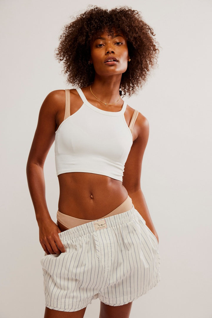 Free People - We The Free Day To Day Striped Boxers in Ivory Combo