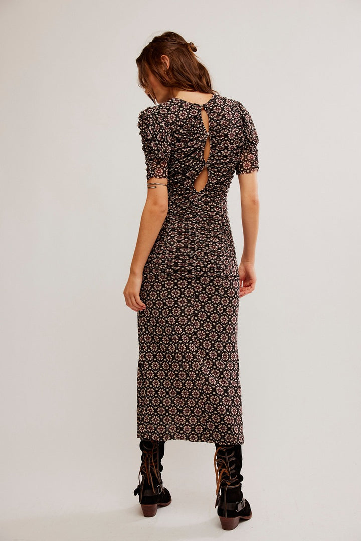 Free People - Briella Midi Dress in Black Combo