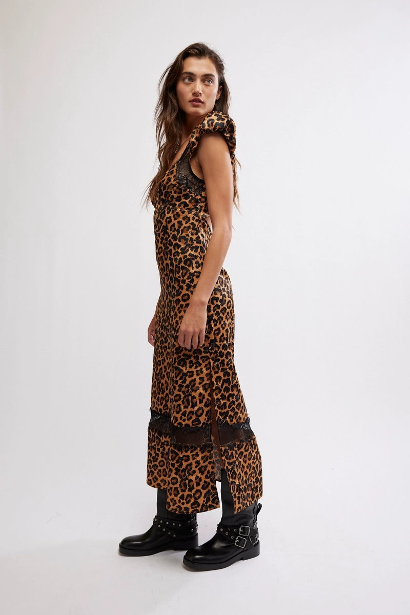 Free People - Foolish Heart Printed Midi in Natural Combo