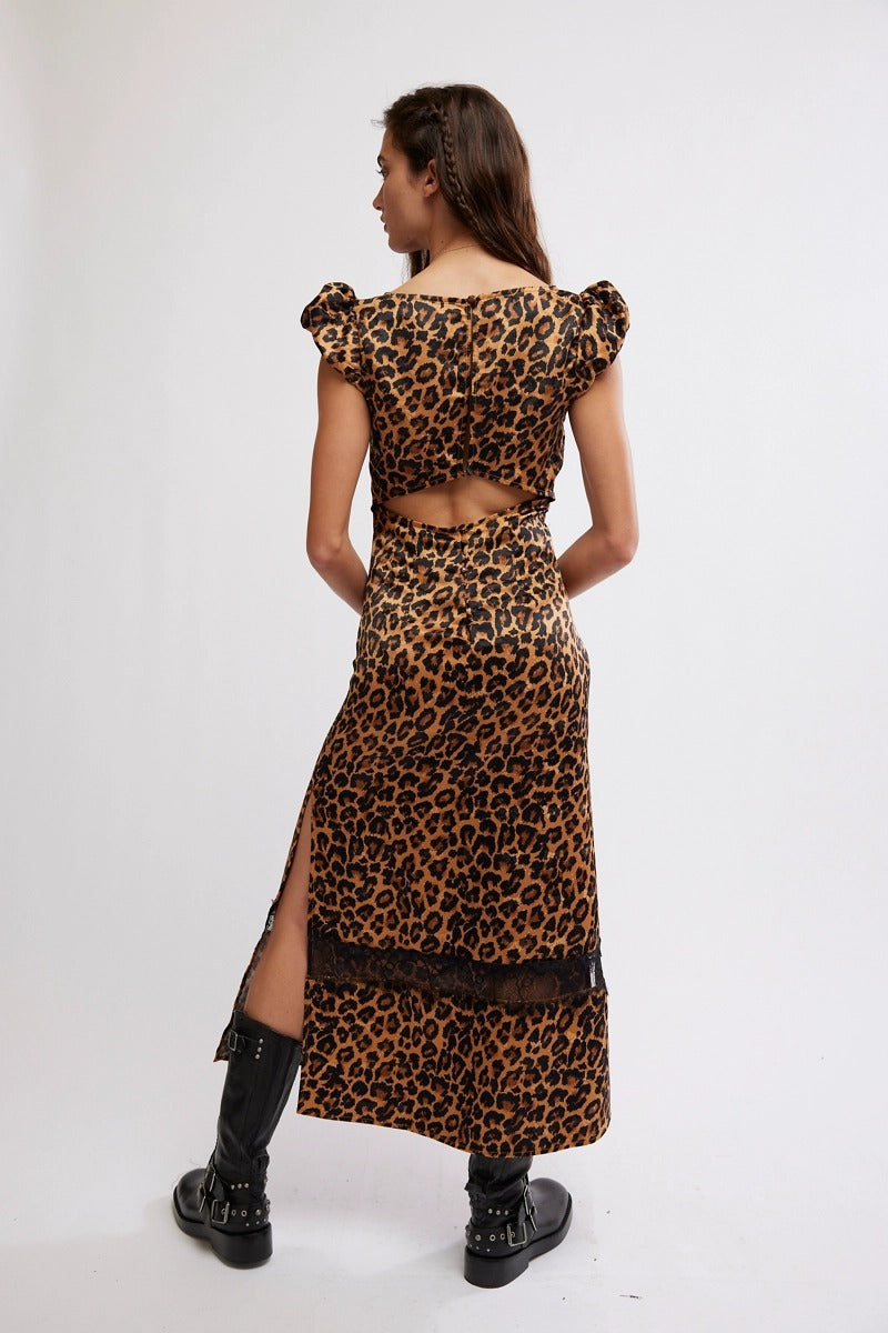 Free People - Foolish Heart Printed Midi in Natural Combo