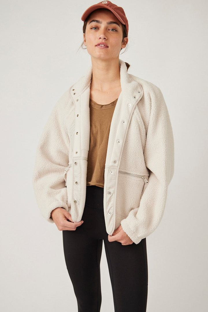 Free People Movement - Hit The Slopes Fleece Jacket in Muted Beige