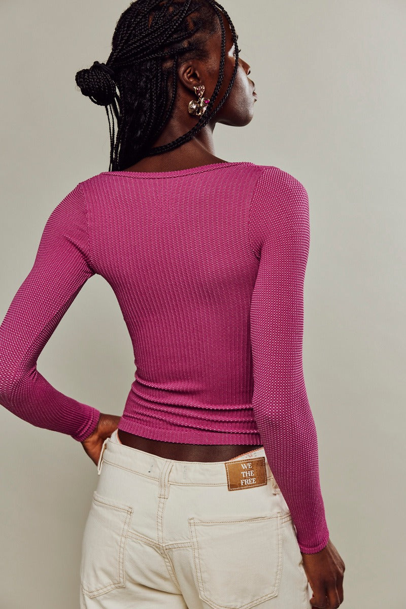 Free People - Clean Slate Seamless Layering Top in Boysenberry