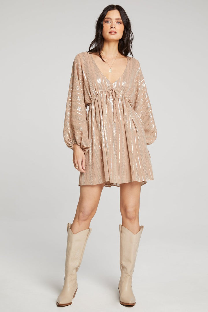 Saltwater LUXE - Neiman Mini Dress in Champagne Dream